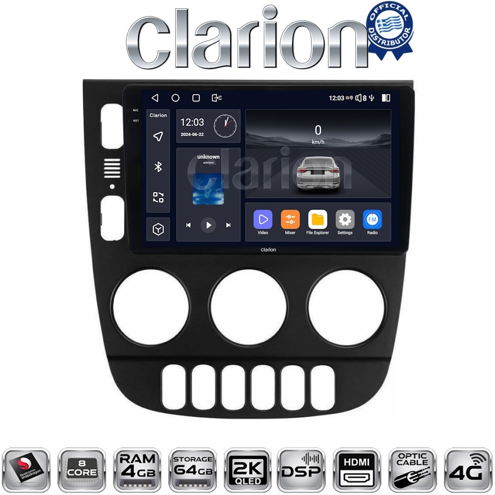 CLARION GL74505 Οθόνη OEM Multimedia Αυτοκινήτου για Mercedes ML 1998 > 2005 (CarPlay/AndroidAuto/BT/GPS/WIFI/GPRS)