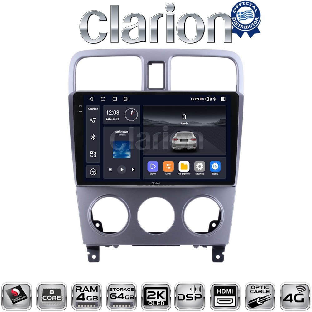 CLARION GL74526 Οθόνη OEM Multimedia Αυτοκινήτου για SUBARU FORESTER 2002>2007 (CarPlay/AndroidAuto/BT/GPS/WIFI/GPRS)