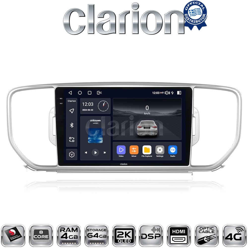 CLARION GL74527 Οθόνη OEM Multimedia Αυτοκινήτου για KIA SPORTAGE 2016>2019 (CarPlay/AndroidAuto/BT/GPS/WIFI/GPRS)