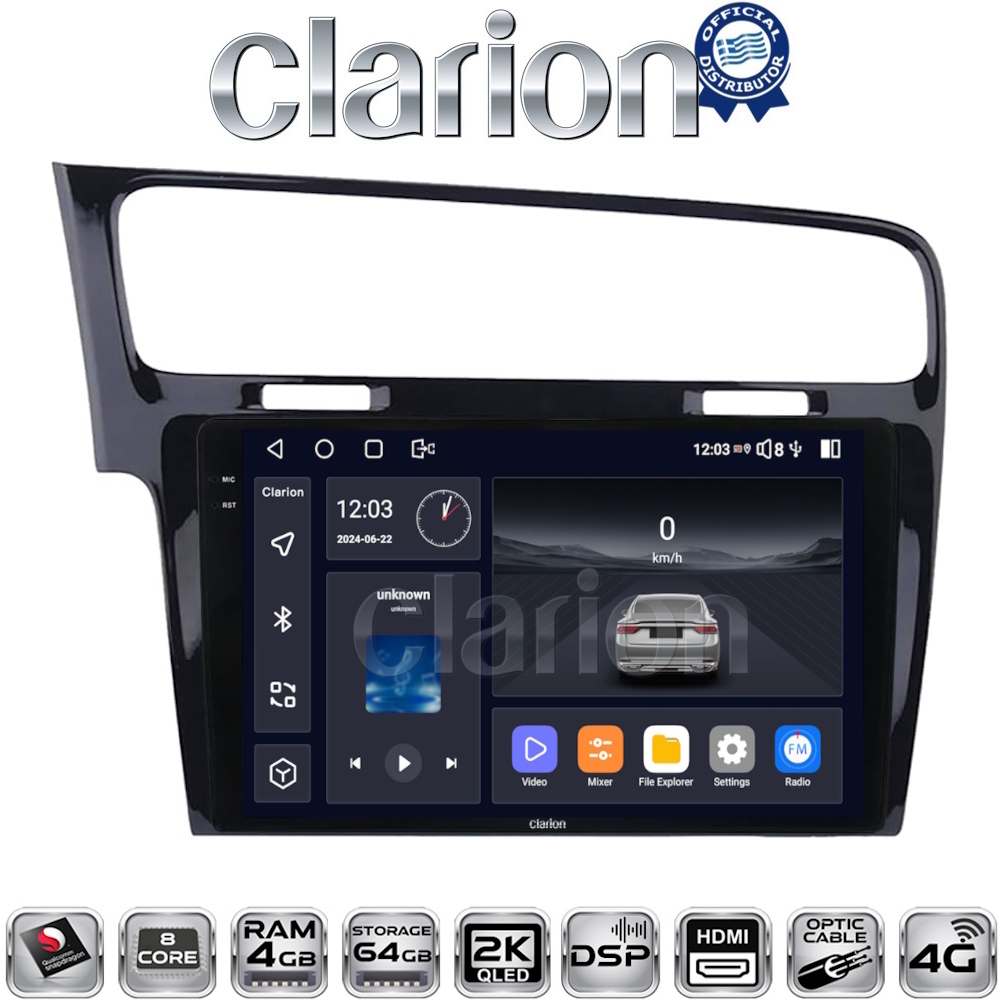 CLARION GL74591B Οθόνη OEM Multimedia Αυτοκινήτου για 0 (CarPlay/AndroidAuto/BT/GPS/WIFI/GPRS)
