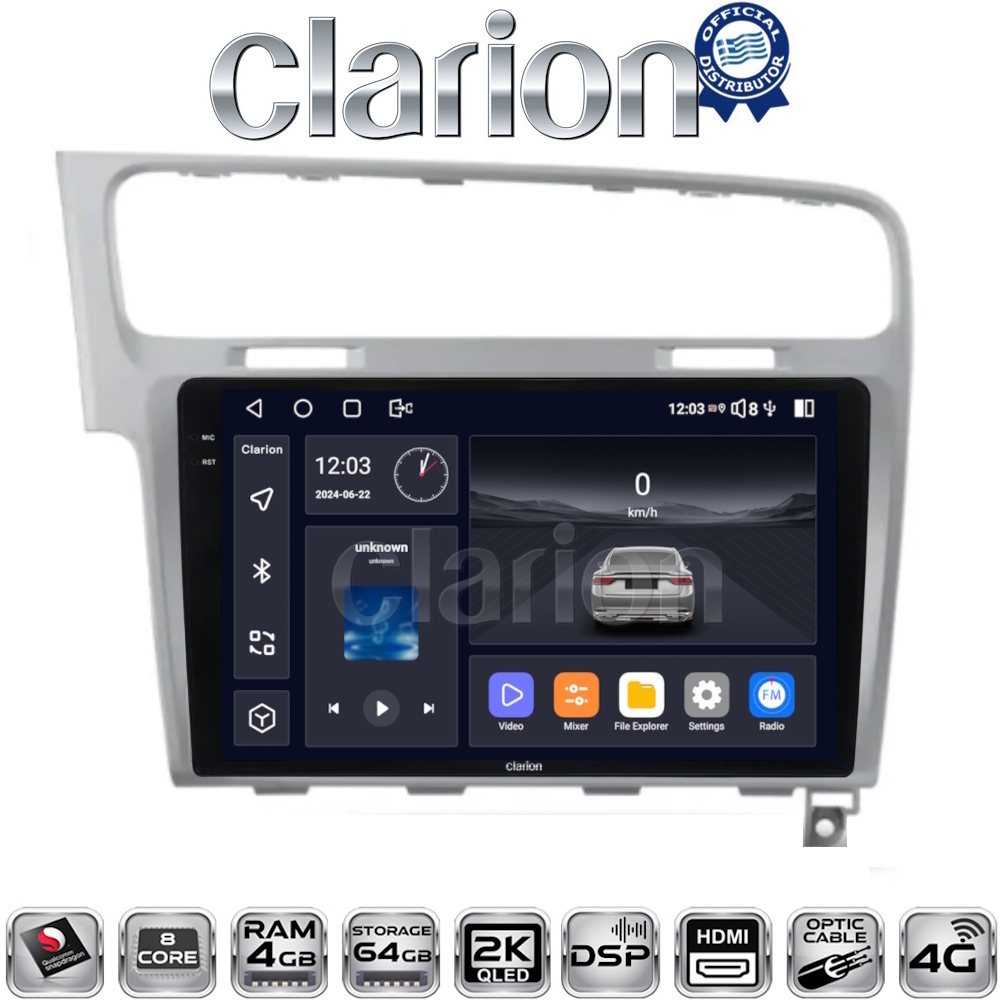 CLARION GL74591S Οθόνη OEM Multimedia Αυτοκινήτου για 0 (CarPlay/AndroidAuto/BT/GPS/WIFI/GPRS)