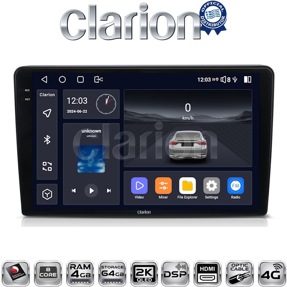 CLARION GL74645 Οθόνη OEM Multimedia Αυτοκινήτου για Alfa Romeo Giulietta 2014 > (CarPlay/AndroidAuto/BT/GPS/WIFI/GPRS)