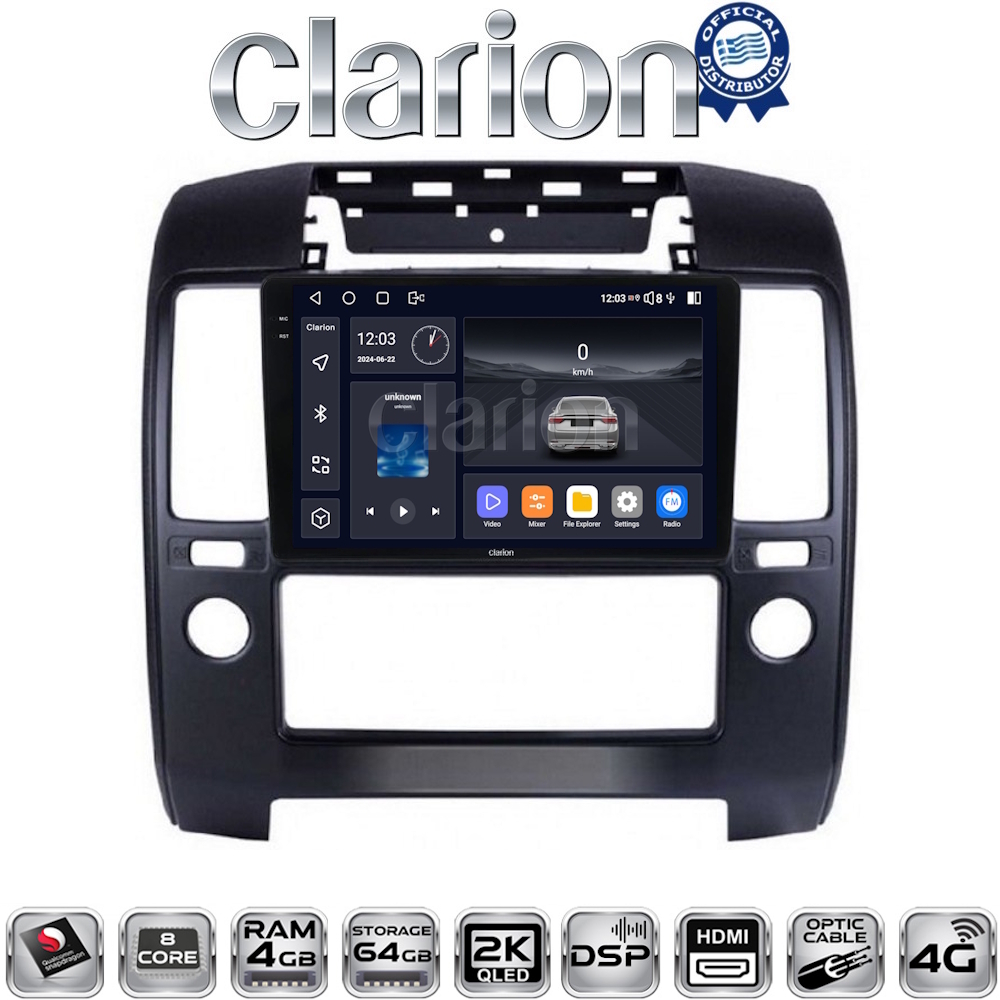 CLARION GL74684 Οθόνη OEM Multimedia Αυτοκινήτου για Nissan NV200 2009> (CarPlay/AndroidAuto/BT/GPS/WIFI/GPRS)