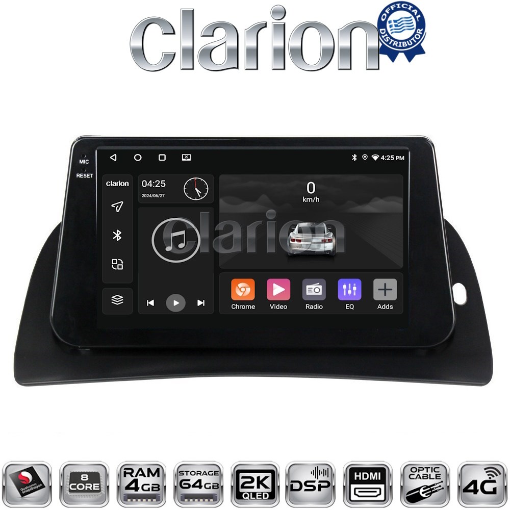 CLARION GL74707 Οθόνη OEM Multimedia Αυτοκινήτου για Renault Kangoo 2011 > 2021 (CarPlay/AndroidAuto/BT/GPS/WIFI/GPRS)
