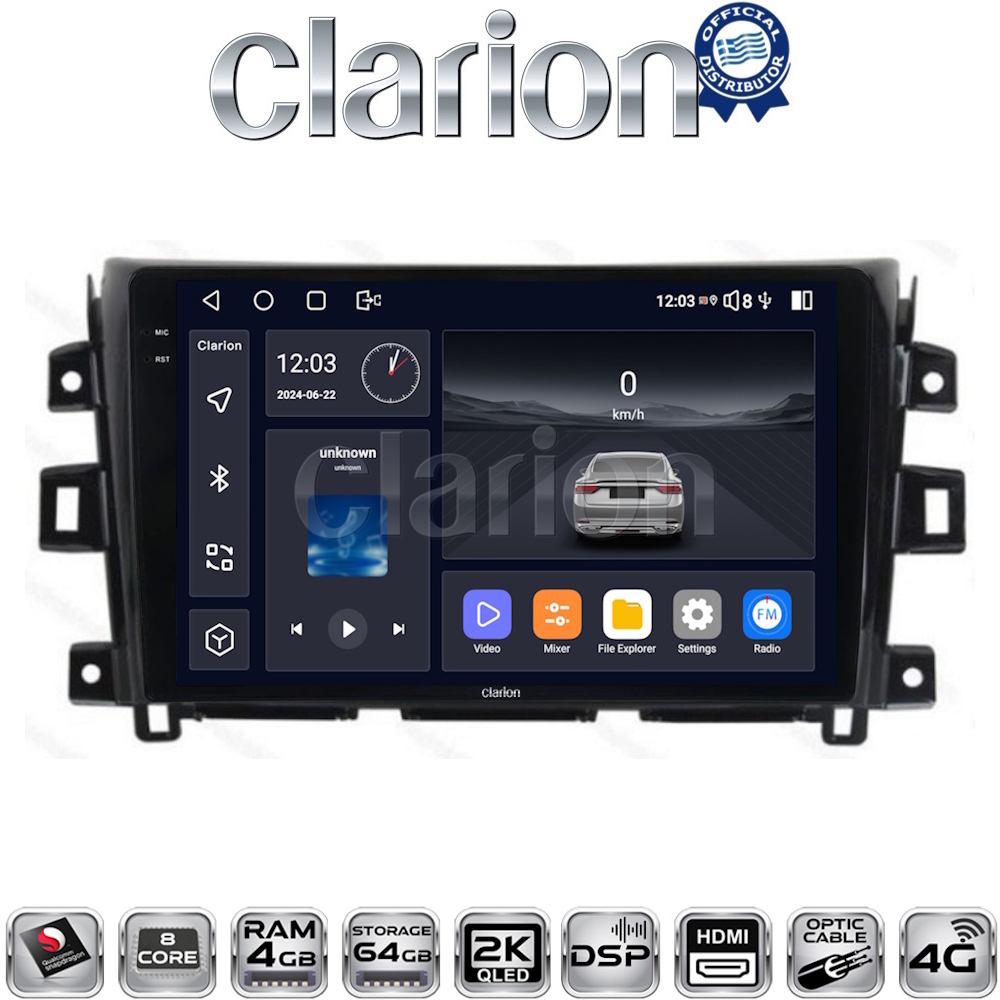 CLARION GL74716 Οθόνη OEM Multimedia Αυτοκινήτου για Nissan Navara D23 2016>   (CarPlay/AndroidAuto/BT/GPS/WIFI/GPRS)
