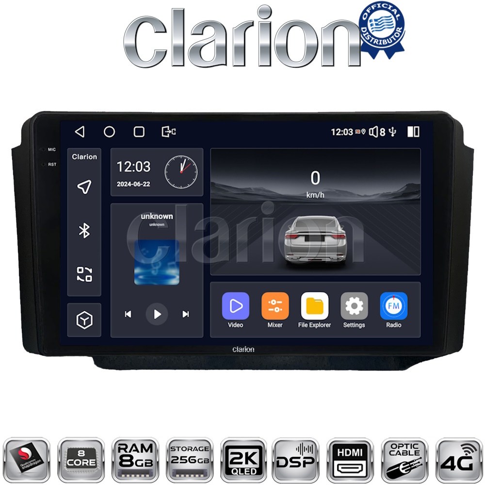CLARION GL75013 Οθόνη OEM Multimedia Αυτοκινήτου για Ssangyong Rexton 2002>2006 (CarPlay/AndroidAuto/BT/GPS/WIFI/GPRS)