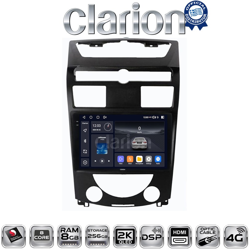 CLARION GL75014 Οθόνη OEM Multimedia Αυτοκινήτου για Ssangyong Rexton 2006>2015 (CarPlay/AndroidAuto/BT/GPS/WIFI/GPRS)