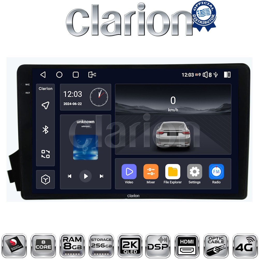CLARION GL75015 Οθόνη OEM Multimedia Αυτοκινήτου για Ssangyong Actyon - Kyron 2006>2015 (CarPlay/AndroidAuto/BT/GPS/WIFI/GPRS)