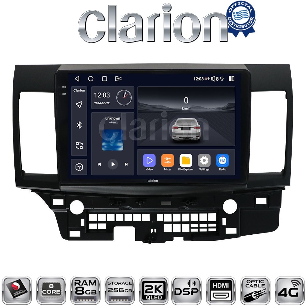 CLARION GL75037 Οθόνη OEM Multimedia Αυτοκινήτου για MITSUBISHI LANCER 2008> (CarPlay/AndroidAuto/BT/GPS/WIFI/GPRS)