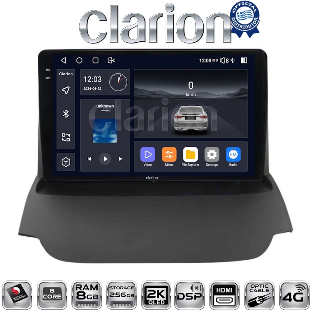 CLARION GL75039 Οθόνη OEM Multimedia Αυτοκινήτου για FORD ECOSPORT 2012>2017  (CarPlay/AndroidAuto/BT/GPS/WIFI/GPRS)