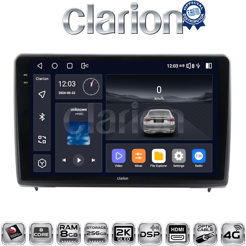CLARION GL75040 Οθόνη OEM Multimedia Αυτοκινήτου για Ford Ecosport 2019 > (CarPlay/AndroidAuto/BT/GPS/WIFI/GPRS)