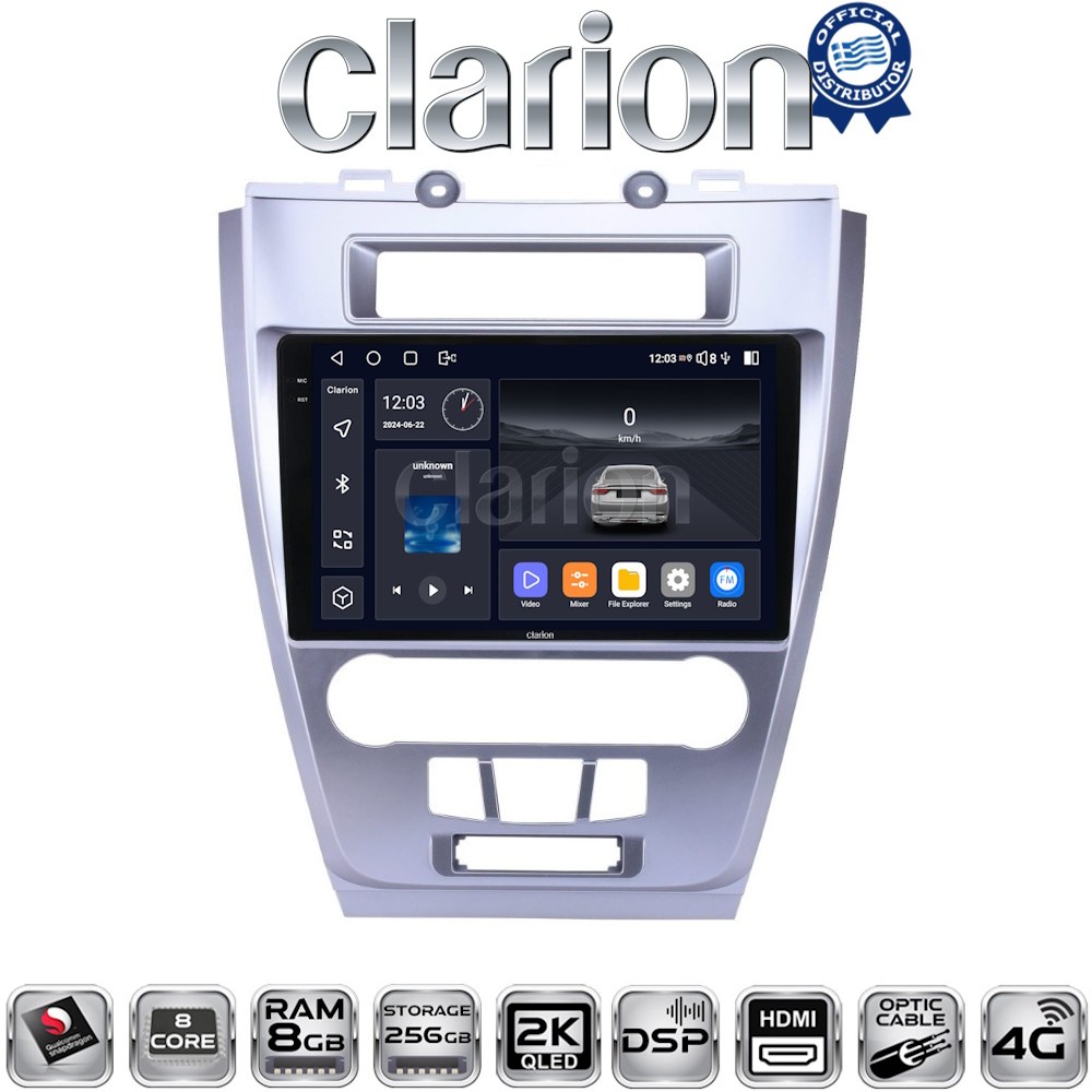 CLARION GL75047 Οθόνη OEM Multimedia Αυτοκινήτου για Ford Fusion 2012>2017 (CarPlay/AndroidAuto/BT/GPS/WIFI/GPRS)