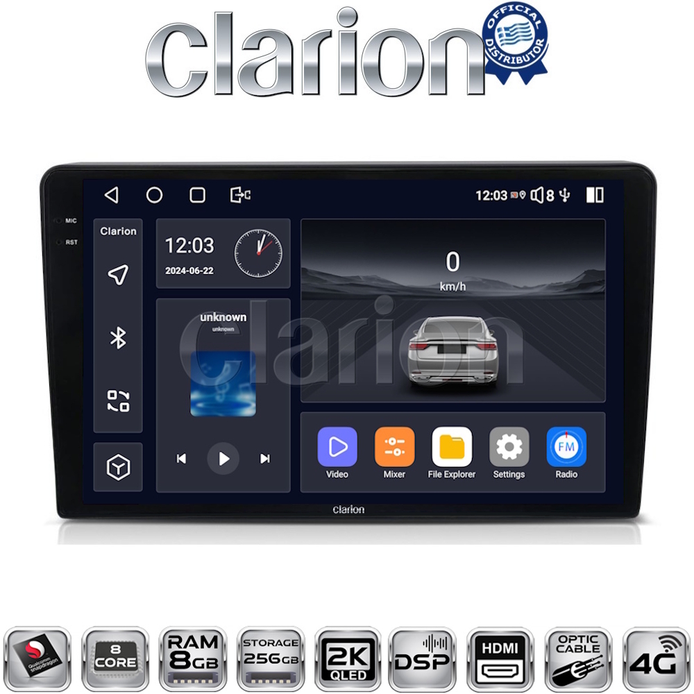CLARION GL75054 Οθόνη OEM Multimedia Αυτοκινήτου για Suzuki Grand Vitara 1998 > 2004 (CarPlay/AndroidAuto/BT/GPS/WIFI/GPRS)