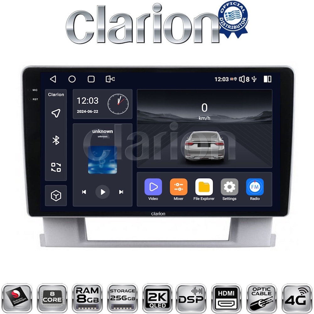 CLARION GL75072 Οθόνη OEM Multimedia Αυτοκινήτου για OPEL ASTRA J 2011>2015 (CarPlay/AndroidAuto/BT/GPS/WIFI/GPRS)