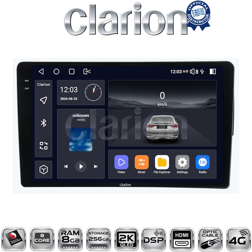 CLARION GL75171S Οθόνη OEM Multimedia Αυτοκινήτου για Mercedes C class (W203) 1999-2004 (CarPlay/AndroidAuto/BT/GPS/WIFI/GPRS)