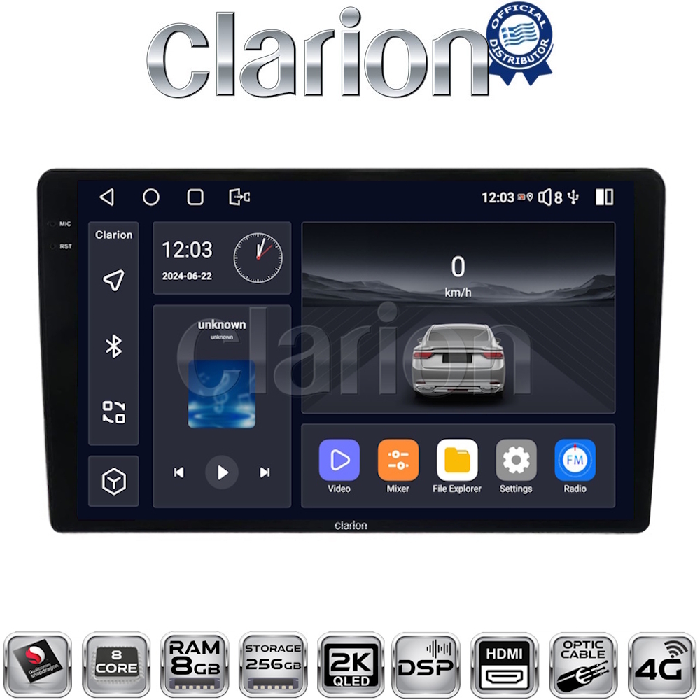 CLARION GL75237 Οθόνη OEM Multimedia Αυτοκινήτου για Ford Focus 1998 > 2004 (CarPlay/AndroidAuto/BT/GPS/WIFI/GPRS)