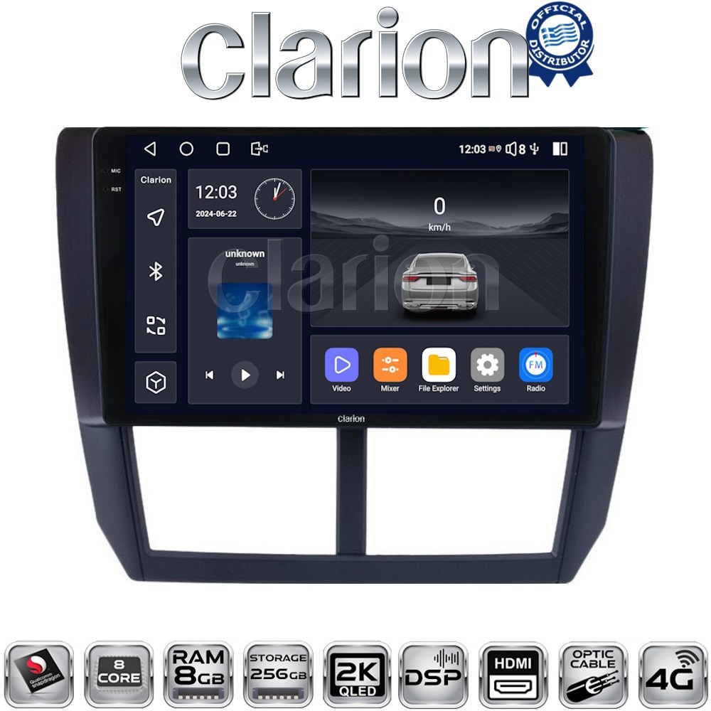 CLARION GL75272 Οθόνη OEM Multimedia Αυτοκινήτου για SUBARU IMPREZA-FORESTER 2009>2012 (CarPlay/AndroidAuto/BT/GPS/WIFI/GPRS)