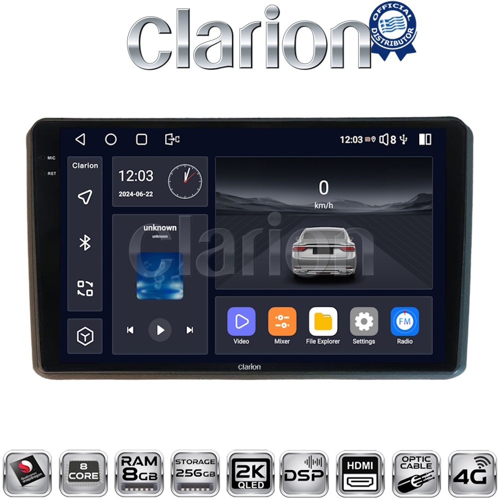 CLARION GL75312 Οθόνη OEM Multimedia Αυτοκινήτου για MITSUBISHI OUTLANDER 2001 > 2006 (CarPlay/AndroidAuto/BT/GPS/WIFI/GPRS)