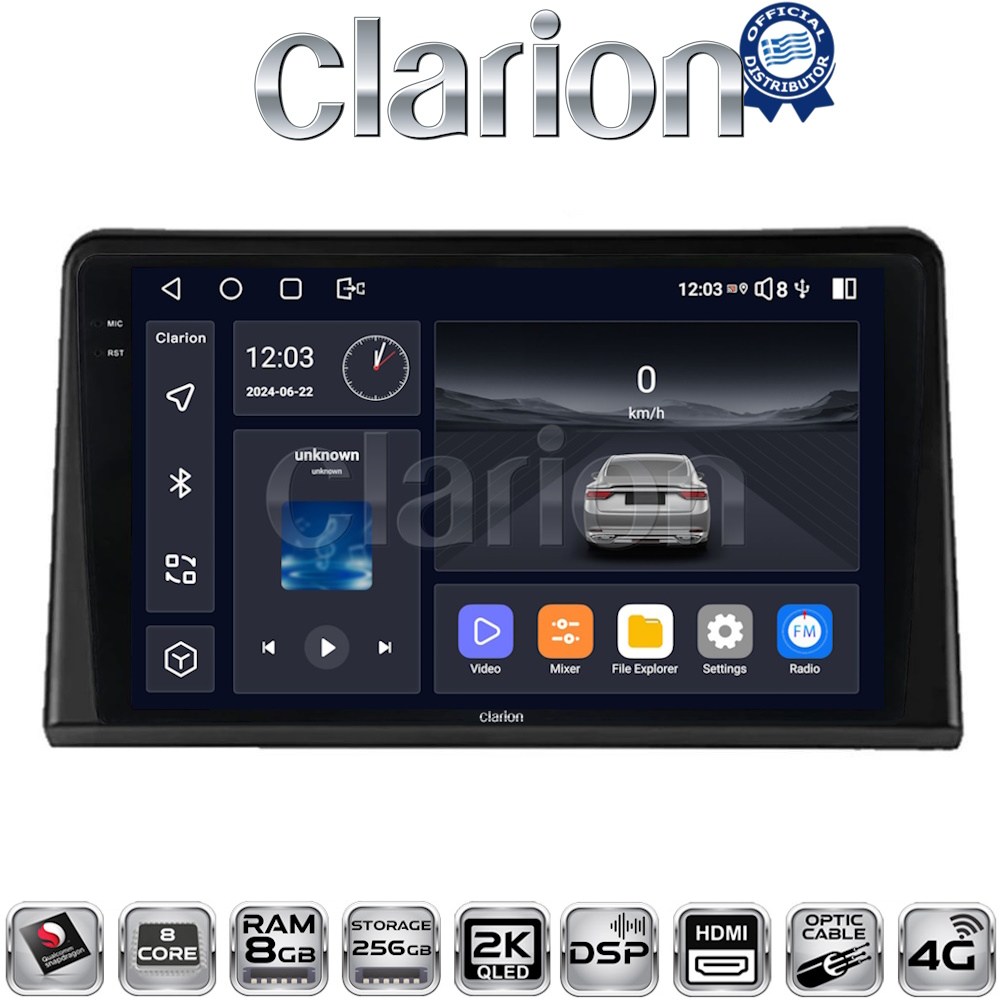 CLARION GL75326 Οθόνη OEM Multimedia Αυτοκινήτου για Renault Express 2023 > (CarPlay/AndroidAuto/BT/GPS/WIFI/GPRS)