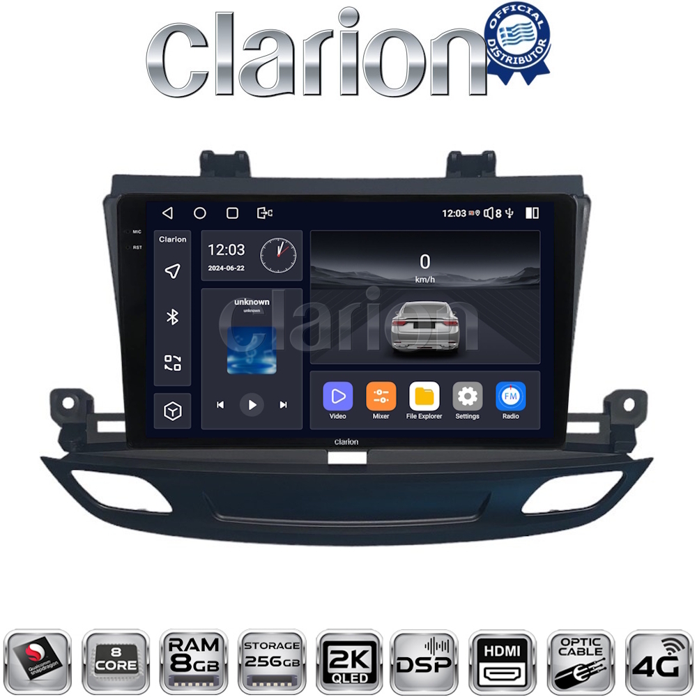 CLARION GL75339 Οθόνη OEM Multimedia Αυτοκινήτου για Opel Insignia 2018 (CarPlay/AndroidAuto/BT/GPS/WIFI/GPRS)