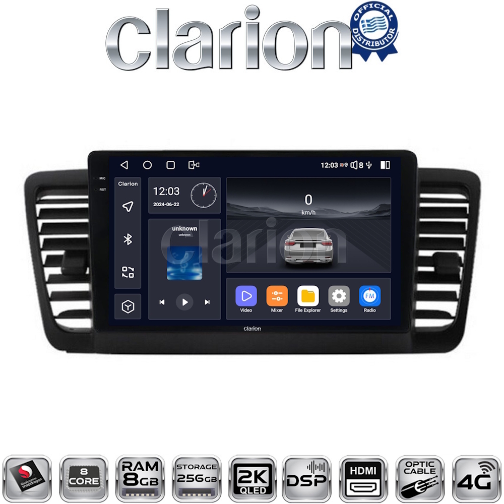 CLARION GL75525 Οθόνη OEM Multimedia Αυτοκινήτου για SUBARU LEGACY 2002> (CarPlay/AndroidAuto/BT/GPS/WIFI/GPRS)