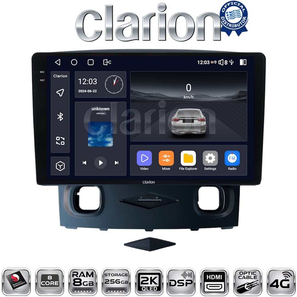 CLARION GL75553 Οθόνη OEM Multimedia Αυτοκινήτου για Ford Kuga 2008 > 2013 (CarPlay/AndroidAuto/BT/GPS/WIFI/GPRS)