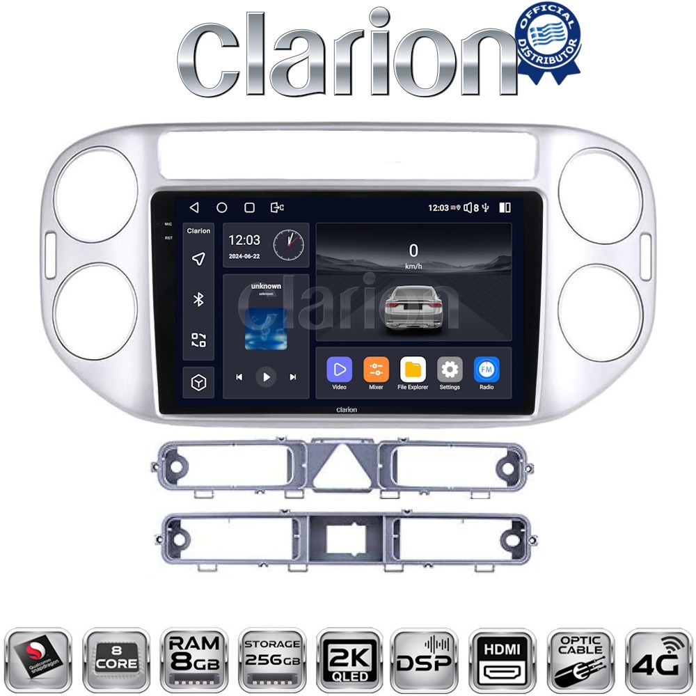 CLARION GL75590 Οθόνη OEM Multimedia Αυτοκινήτου για VW TIGUAN 2007>2017 (CarPlay/AndroidAuto/BT/GPS/WIFI/GPRS)