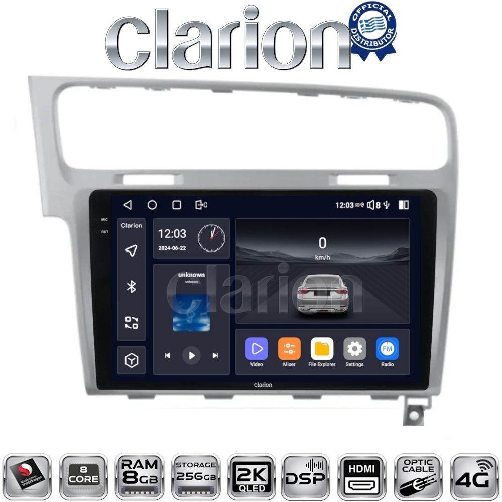 CLARION GL75591S Οθόνη OEM Multimedia Αυτοκινήτου για 0 (CarPlay/AndroidAuto/BT/GPS/WIFI/GPRS)