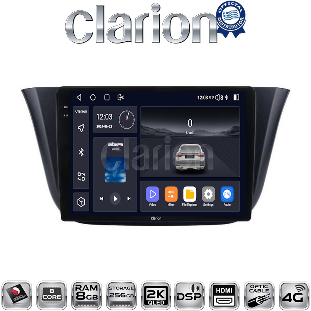 CLARION GL75690 Οθόνη OEM Multimedia Αυτοκινήτου για Iveco Daily 2014 > (CarPlay/AndroidAuto/BT/GPS/WIFI/GPRS)