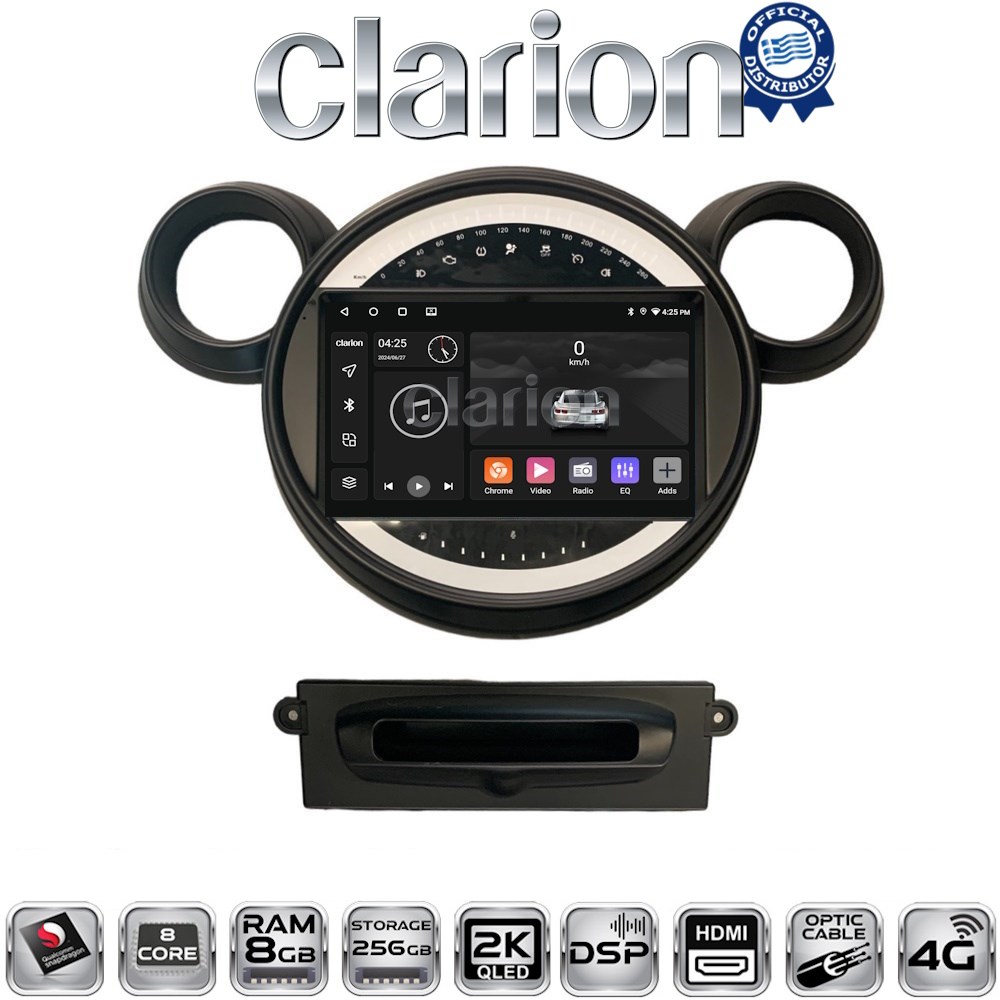 CLARION GL75835 Οθόνη OEM Multimedia Αυτοκινήτου για MINI Clubman '07>'14 & Countryman '10>'16 & Paceman '12>'16 & Cooper '07>'14 (CarPlay/AndroidAuto/BT/GPS/WIFI/GPRS)
