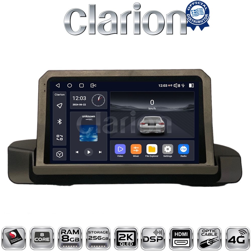 CLARION GL75895 Οθόνη OEM Multimedia Αυτοκινήτου για BMW 3 series (E90-91-92) 2005-2012 (CarPlay/AndroidAuto/BT/GPS/WIFI/GPRS)