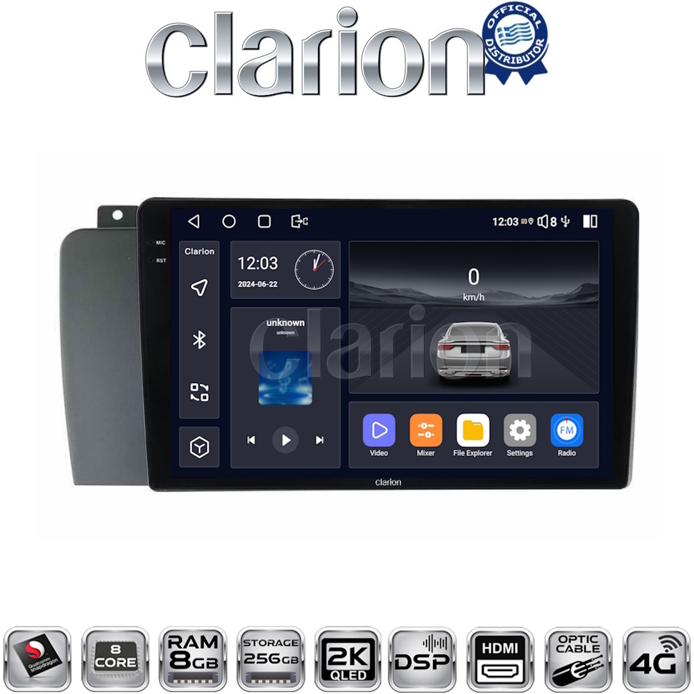 CLARION GL75957 Οθόνη OEM Multimedia Αυτοκινήτου για VOLVO V70-S60- XC70 2004 > 2007 (CarPlay/AndroidAuto/BT/GPS/WIFI/GPRS)
