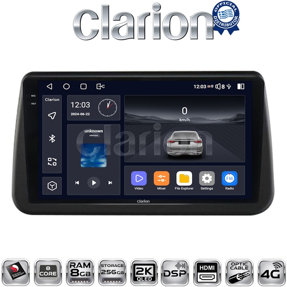 CLARION GL75962 Οθόνη OEM Multimedia Αυτοκινήτου για Opel Meriva 2010 > 2017 (CarPlay/AndroidAuto/BT/GPS/WIFI/GPRS)