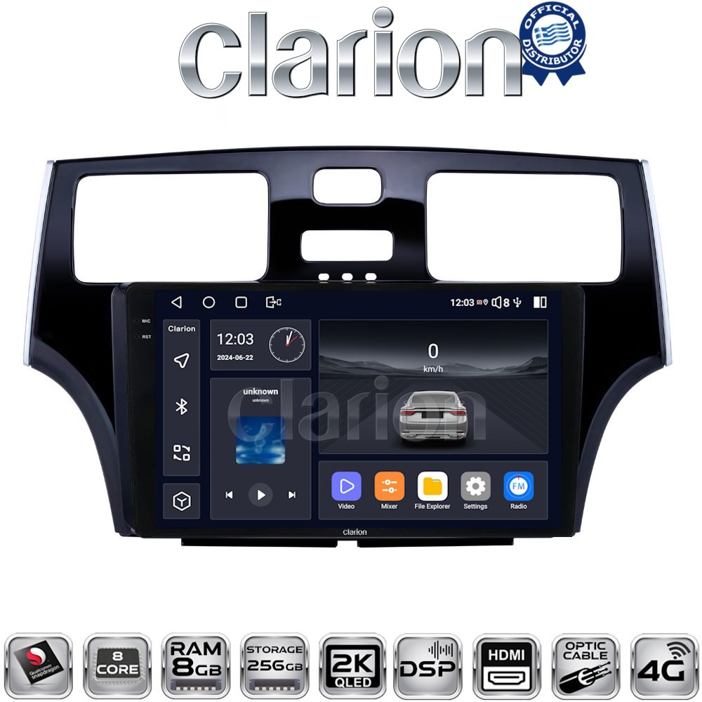 CLARION GL75993 Οθόνη OEM Multimedia Αυτοκινήτου για Lexus ES 2001 > 2007 (CarPlay/AndroidAuto/BT/GPS/WIFI/GPRS)