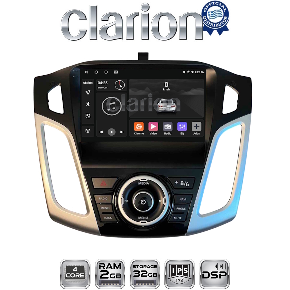 CLARION GLK31150 Οθόνη OEM Multimedia Αυτοκινήτου για Ford Focus 2011 > 2018 (CarPlay/AndroidAuto/BT/GPS/WIFI/GPRS)