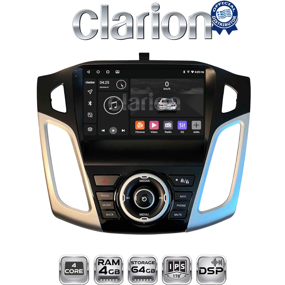 CLARION GLK32150 Οθόνη OEM Multimedia Αυτοκινήτου για Ford FOCUS (CarPlay/AndroidAuto/BT/GPS/WIFI/GPRS)