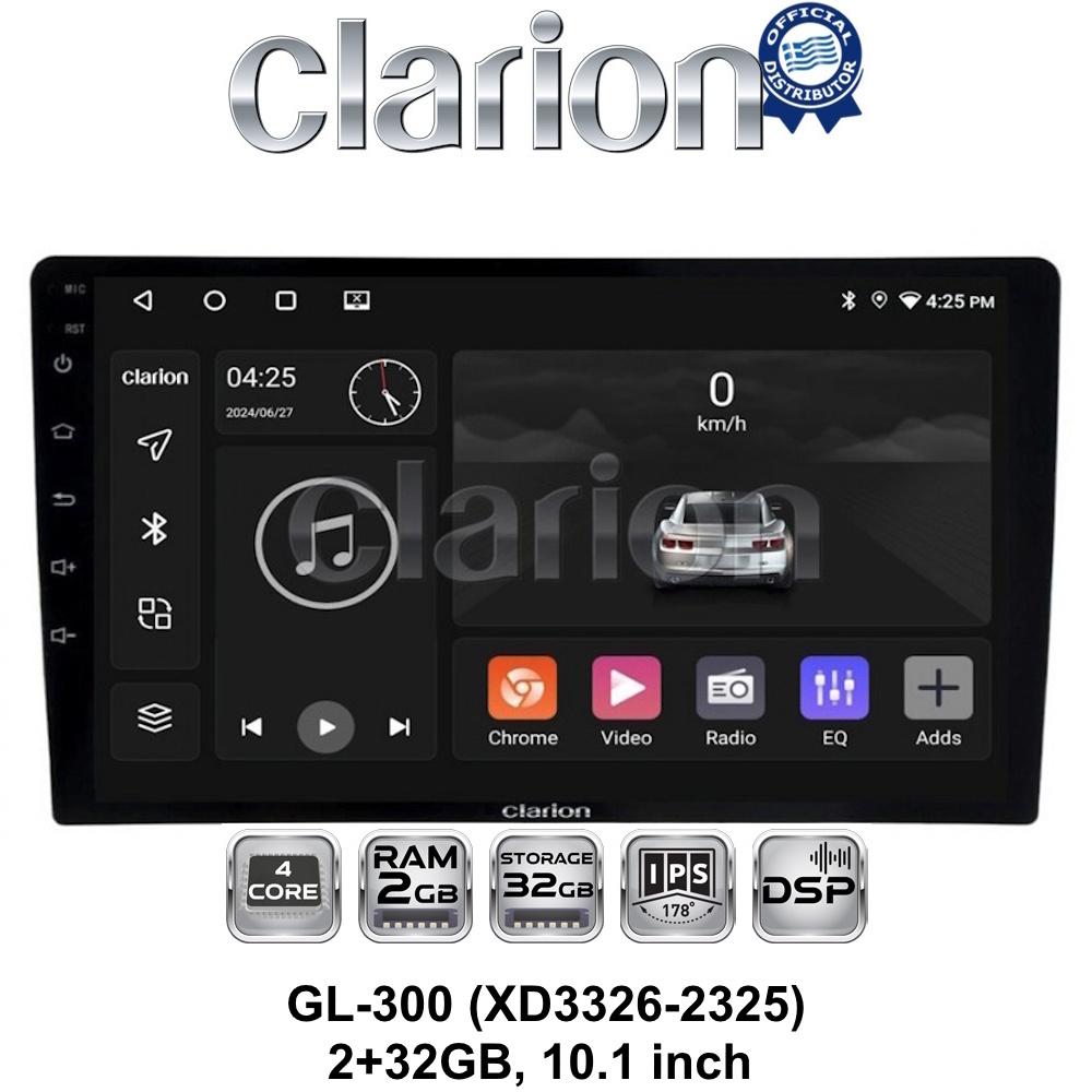 GL-300 (XD3326-2325) 2+32GB, 10.1 inch Οθόνη universal Tablet style Multimedia Αυτοκινήτου (CarPlay/AndroidAuto/BT/GPS/WIFI/GPRS)