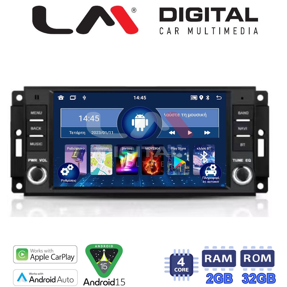LM Digital Ηχοσύστημα Αυτοκινήτου για Renault Magnum Jeep Cherokee / Compass / Grand Cherokee / Liberty / Patriot / Wrangler Lancia Voyager Dodge Dakota / Magnum Chrysler 300C / Grand Voyager / Sebring / Voyager 2007 (Bluetooth/USB/WiFi/GPS)