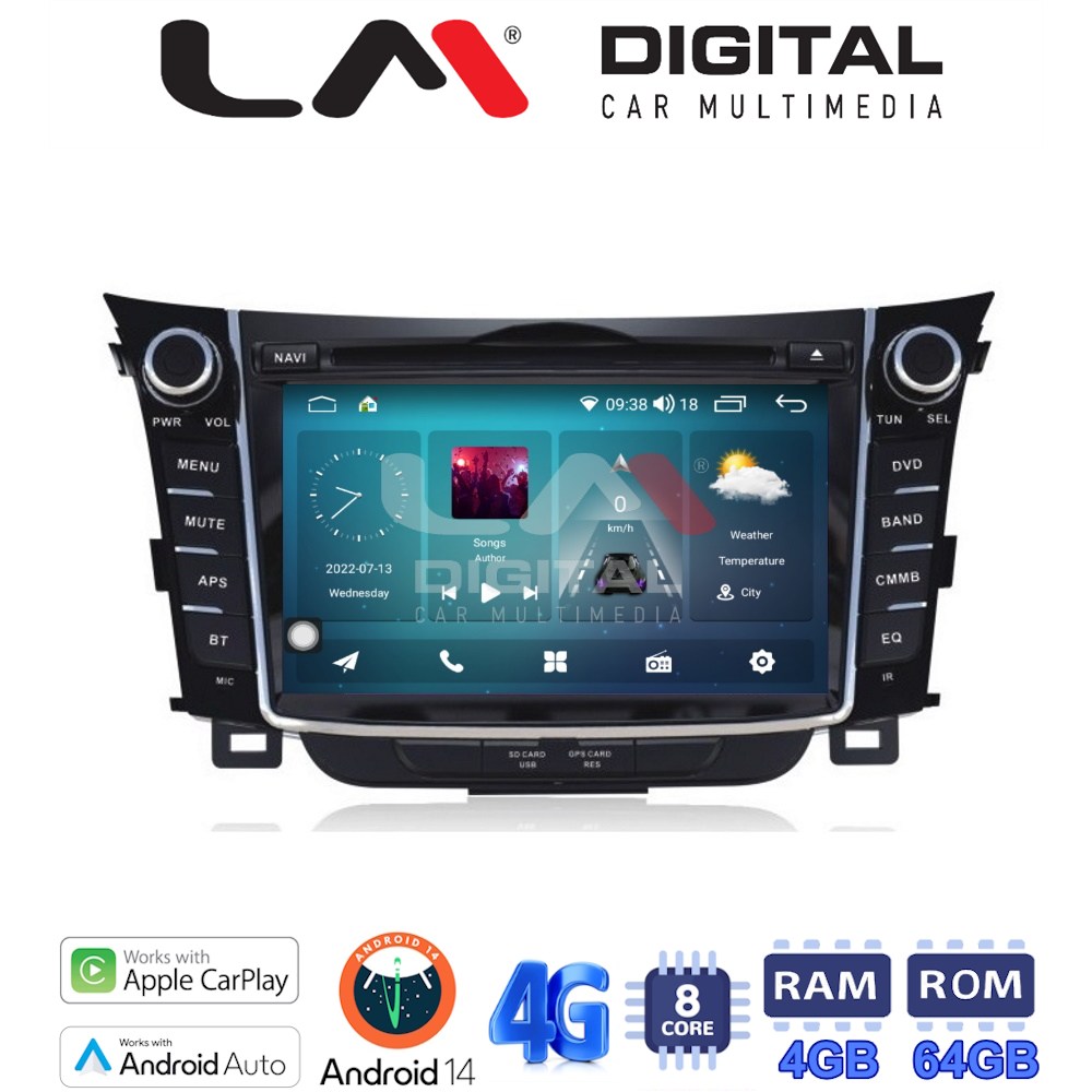 LM Digital - LM C8156 GPS Οθόνη OEM Multimedia Αυτοκινήτου για HYUNDAI I30 2012-2016 (CarPlay/AndroidAuto/BT/GPS/WIFI/GPRS)