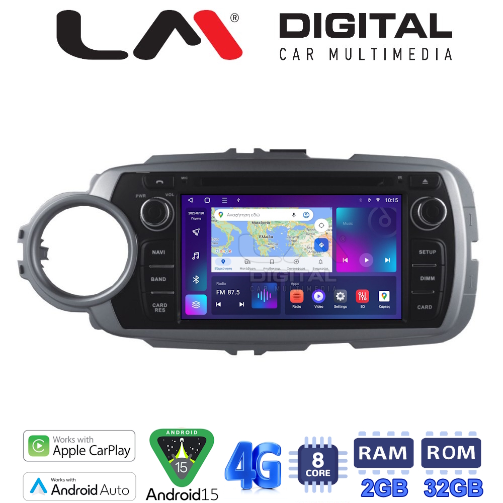 LM Digital - LM E8146 GPS Οθόνη OEM Multimedia Αυτοκινήτου για Toyota Yaris 2012 > 2015 (CarPlay/AndroidAuto/BT/GPS/WIFI/GPRS)