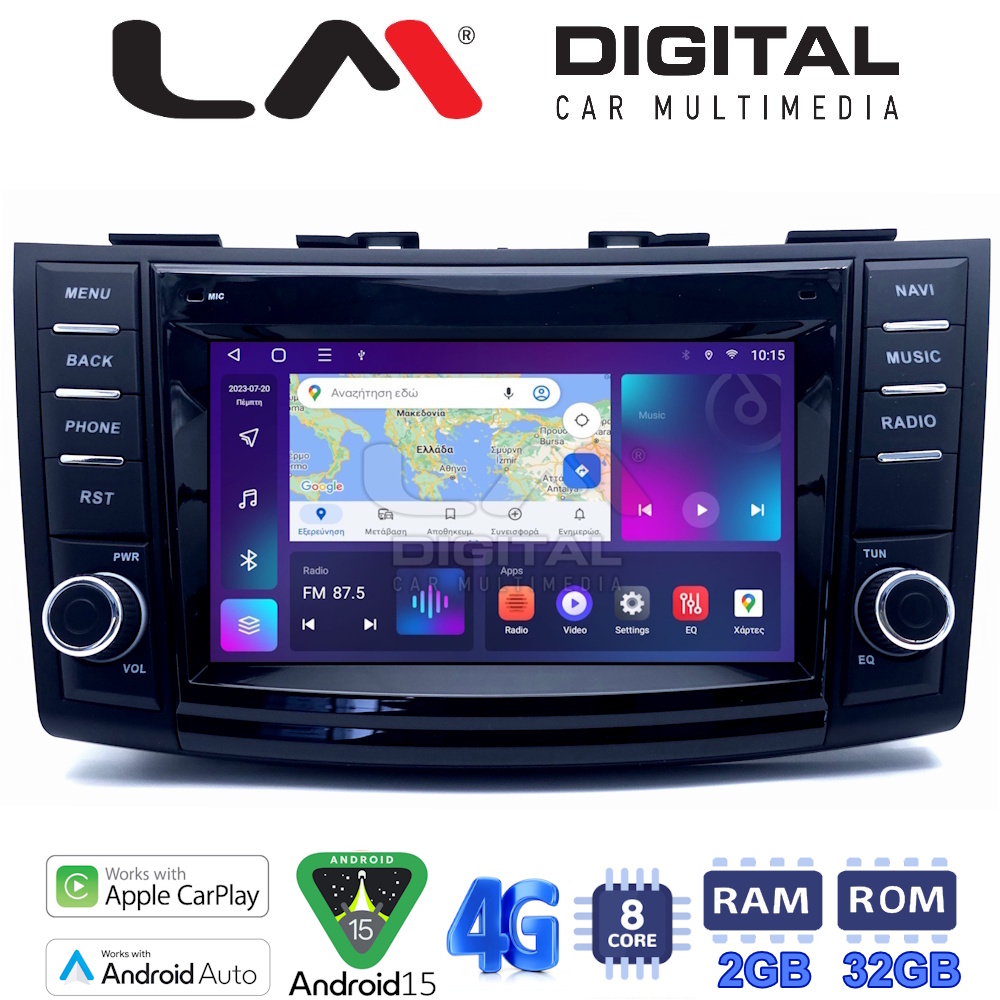 LM Digital - LM E8179 GPS Οθόνη OEM Multimedia Αυτοκινήτου για SUZUKI SWIFT 2012 > 2016 (CarPlay/AndroidAuto/BT/GPS/WIFI/GPRS)