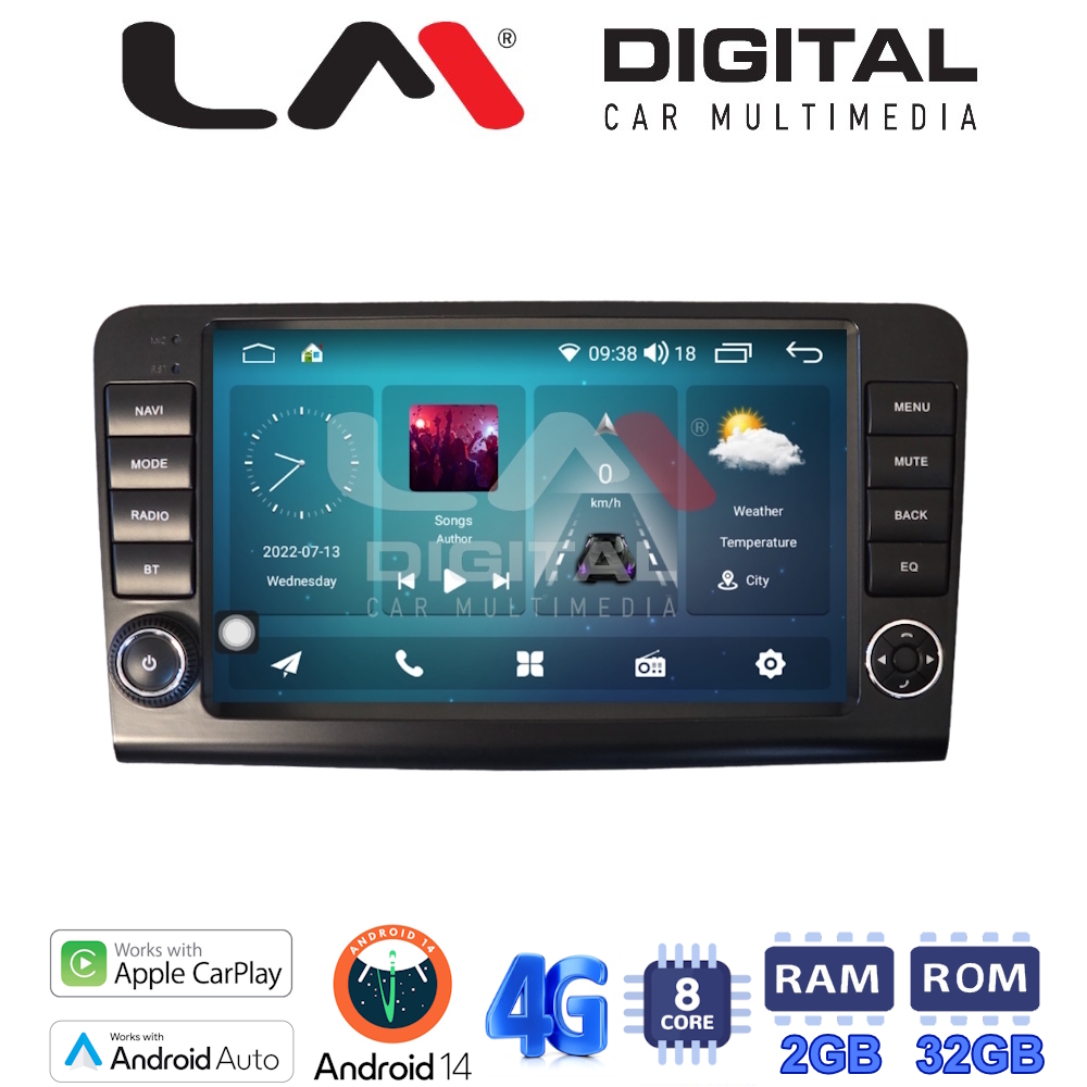 LM Digital - LM KR8213 GPS Οθόνη OEM Multimedia Αυτοκινήτου για Mercedes ML 2005 > 2011 (CarPlay/AndroidAuto/BT/GPS/WIFI/GPRS)