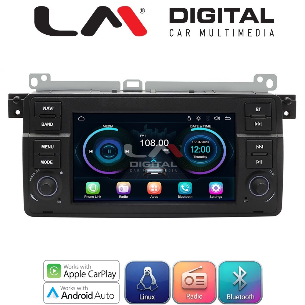 LM Digital - LM LX052 Οθόνη OEM Multimedia Αυτοκινήτου για BMW Σειρά 3 (E46) 1998 > 2005 (CarPlay/AndroidAuto/BT/WIFI) Linux OS