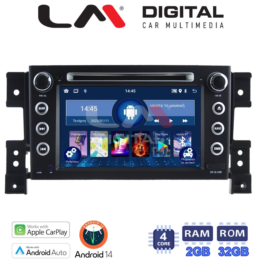 LM Digital - LM N4053 GPS Οθόνη OEM Multimedia Αυτοκινήτου για SUZUKI GRAN VITARA 2005 > 2015 (CarPlay/AndroidAuto/BT/GPS/WIFI)
