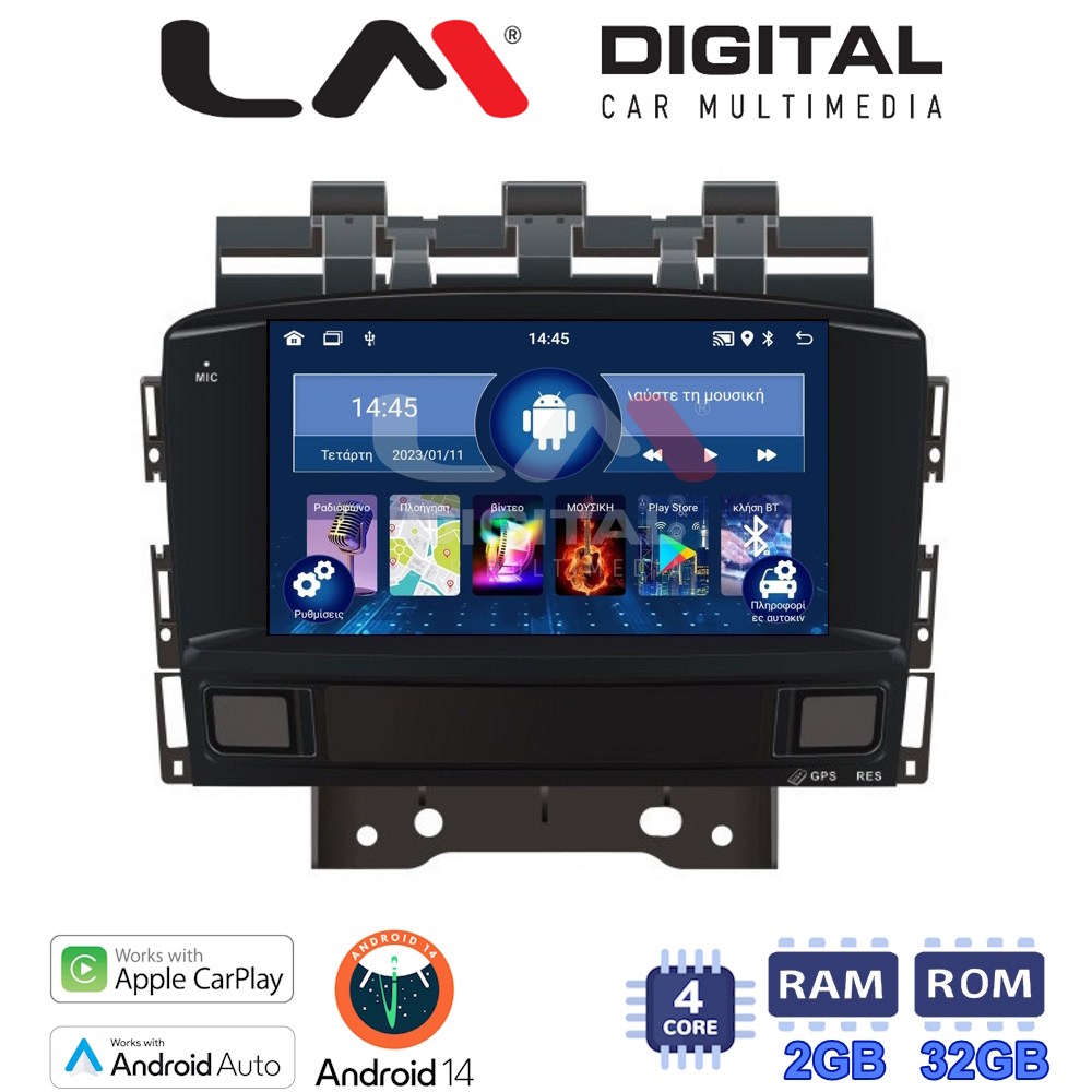 LM Digital - LM N4072 GPS Οθόνη OEM Multimedia Αυτοκινήτου για OPEL ASTRA J  2011 > 2015 (CarPlay/AndroidAuto/BT/GPS/WIFI)