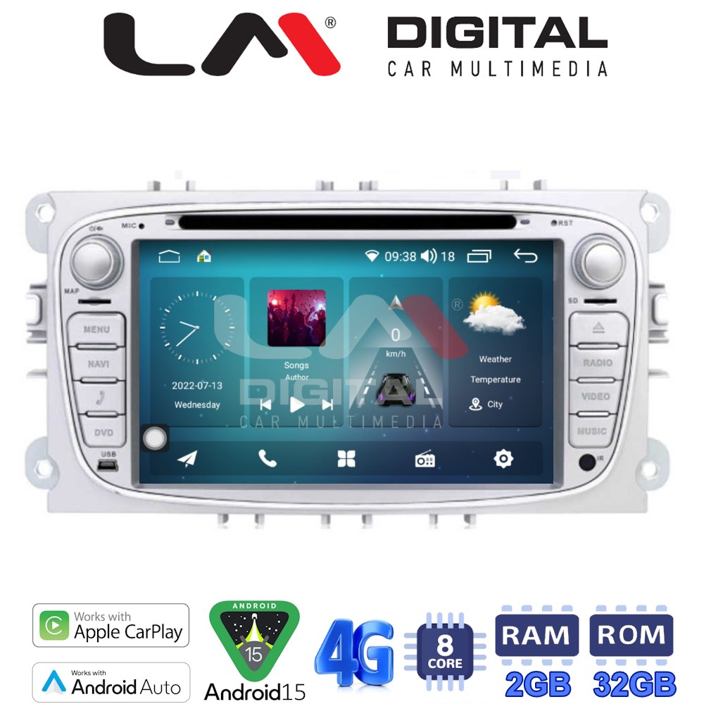 LM Digital - LM R8003 GPS Οθόνη OEM Multimedia Αυτοκινήτου για FORD (CarPlay/AndroidAuto/BT/GPS/WIFI/GPRS)
