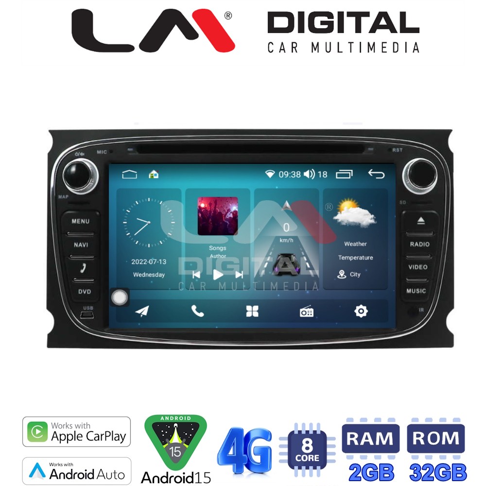 LM Digital - LM R8003 GPS Οθόνη OEM Multimedia Αυτοκινήτου για FORD (CarPlay/AndroidAuto/BT/GPS/WIFI/GPRS)