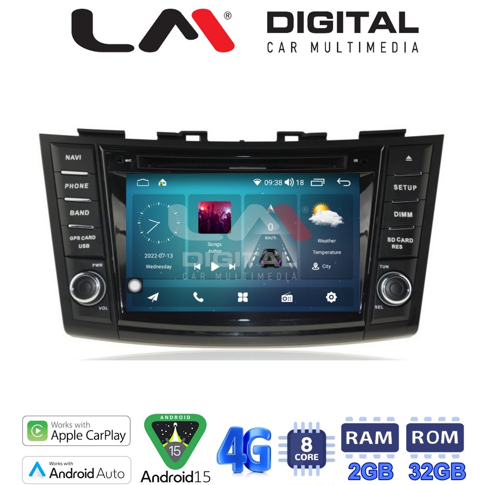 LM Digital - LM R8179 GPS Οθόνη OEM Multimedia Αυτοκινήτου για SUZUKI SWIFT 2012-2016 (CarPlay/AndroidAuto/BT/GPS/WIFI/GPRS)