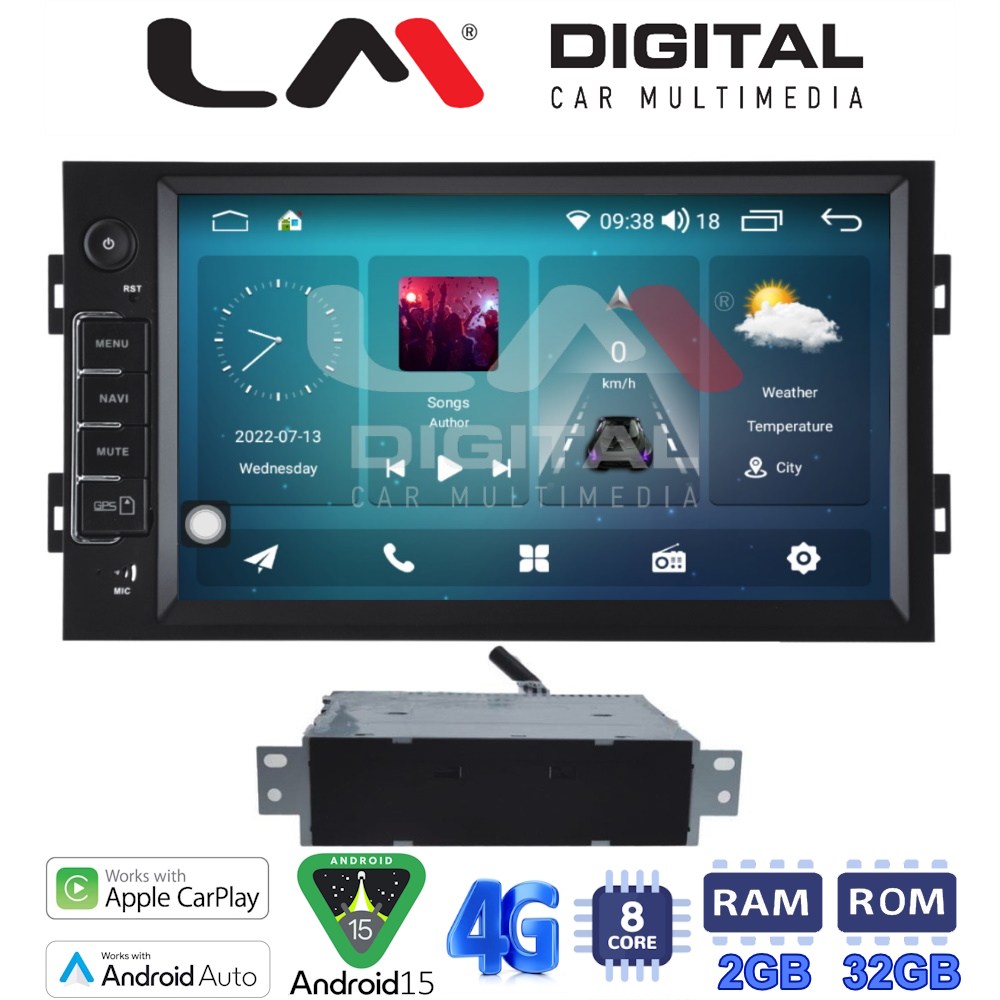 LM Digital - LM R8190 GPS Οθόνη OEM Multimedia Αυτοκινήτου για Peugeot 308 2016 (CarPlay/AndroidAuto/BT/GPS/WIFI/GPRS)