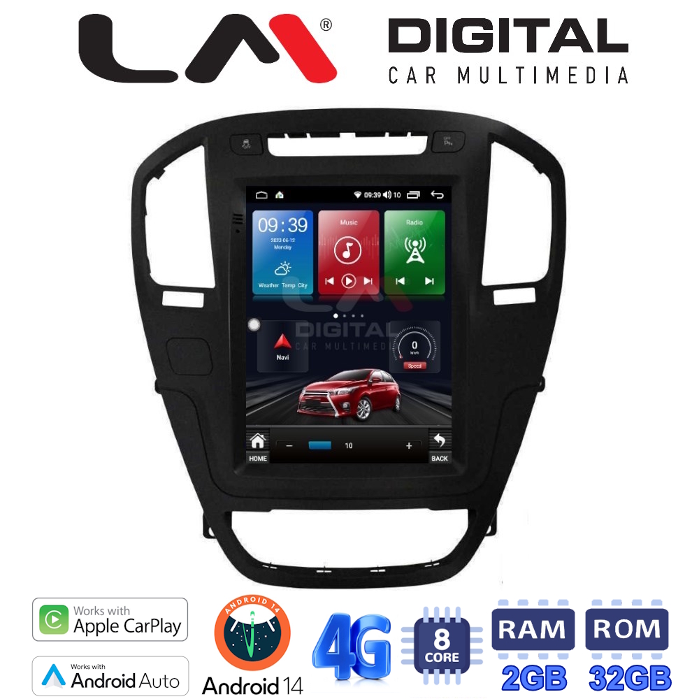 LM Digital - LM TR8114BL GPS Οθόνη OEM Multimedia τυπου Tesla 9,7inch Opel Insignia (CarPlay/AndroidAuto/BT/GPS/WIFI/GPRS)